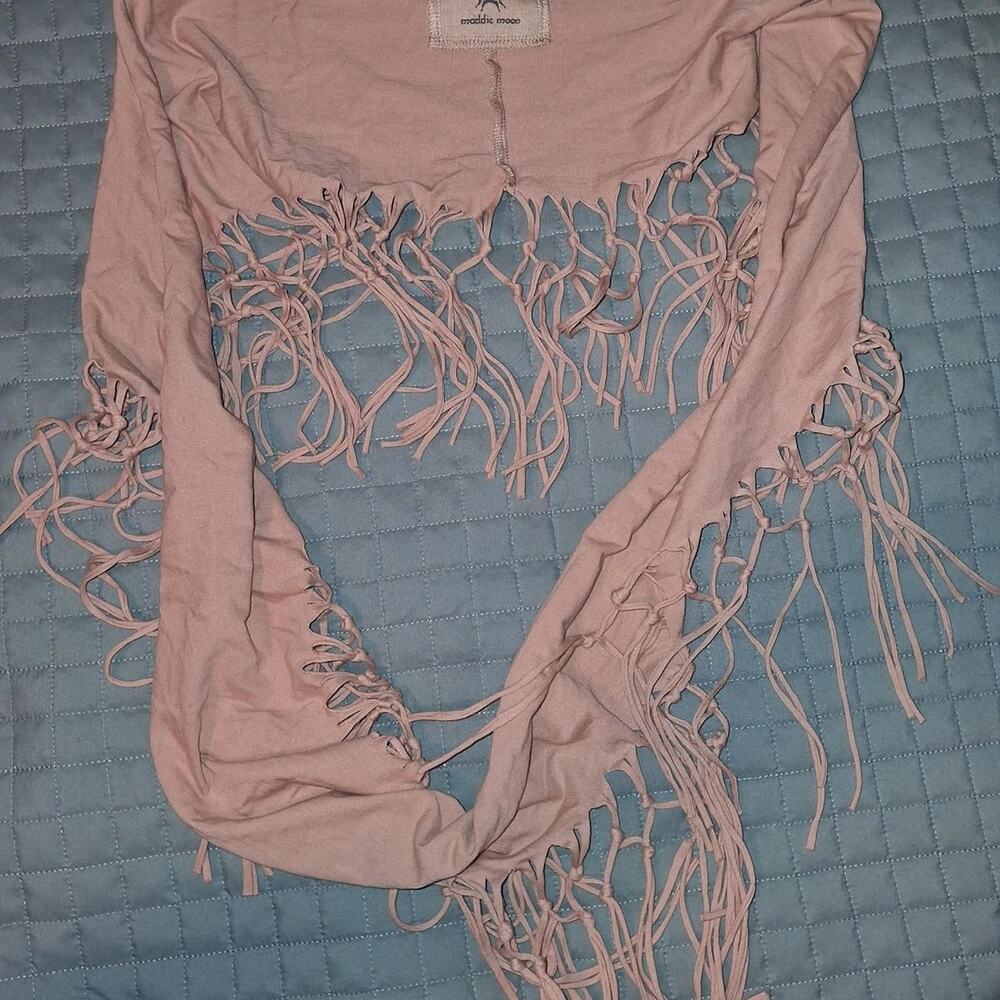 Maddie Moon Knotted Fringe Infinity Scarf